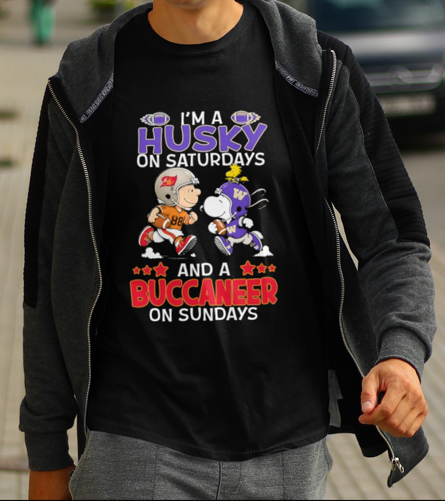 I'm A Husky On Saturdays And A Buccaneer On Sundays Peanuts Snoopy Charlie Brown T-Shirt