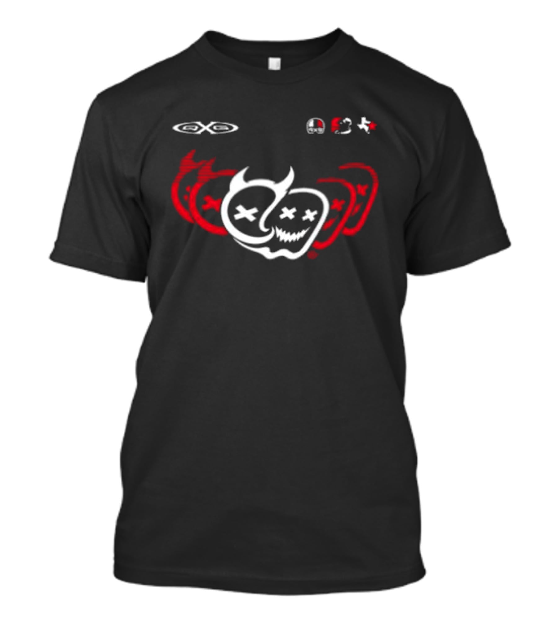 Quiet Racing Club Store Void Emojis Skulls Wings Red White T-Shirt