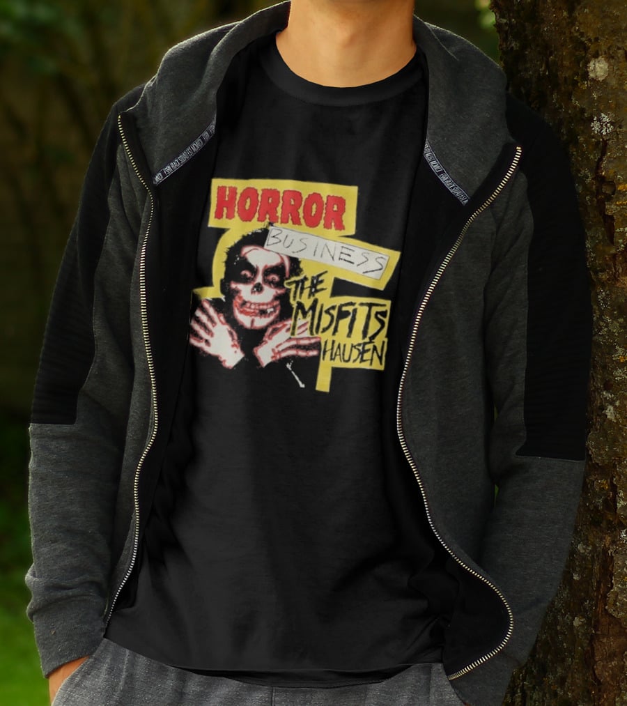 Middle Of Beyond Misfitshausen Misfits X Danhausen Horror Business Iconic Skull T-Shirt