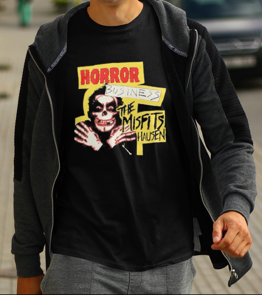 Middle Of Beyond Misfitshausen Misfits X Danhausen Horror Business Iconic Skull T-Shirt