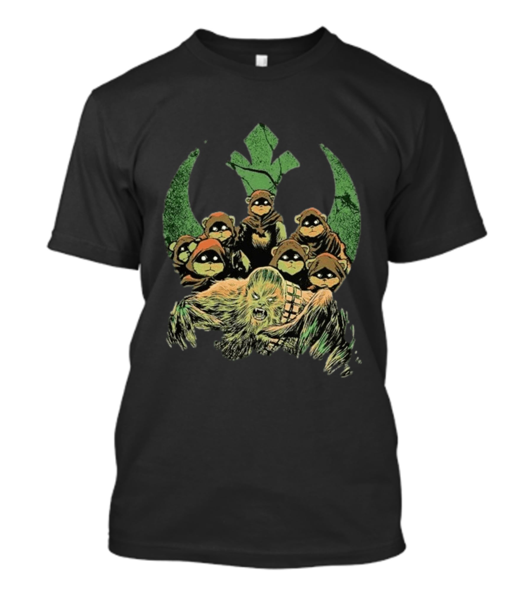 Star Wars Chewbacca And Ewoks Resistance Rebellion T-Shirt