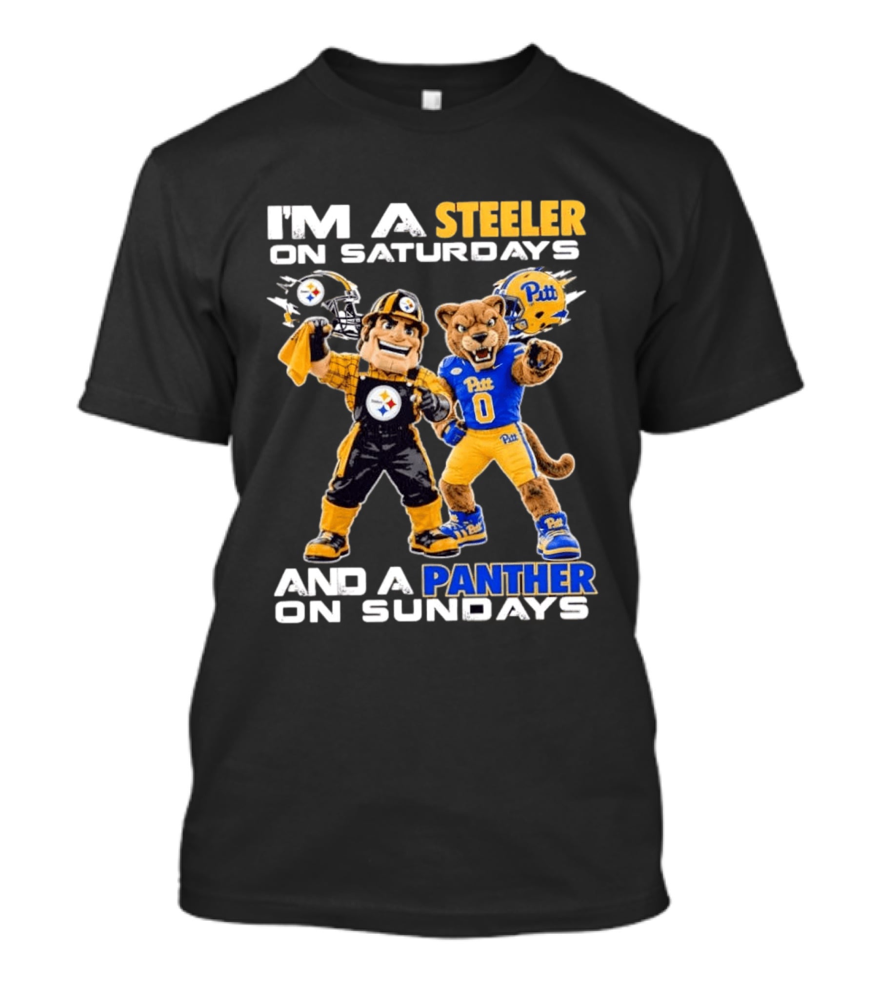 I'm A Steeler On Saturdays And A Panther On Sundays Pitt Panthers Pittsburgh Steelers T-Shirt