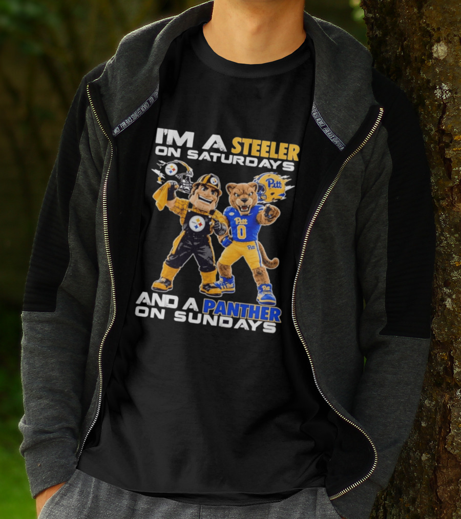 I'm A Steeler On Saturdays And A Panther On Sundays Pitt Panthers Pittsburgh Steelers T-Shirt