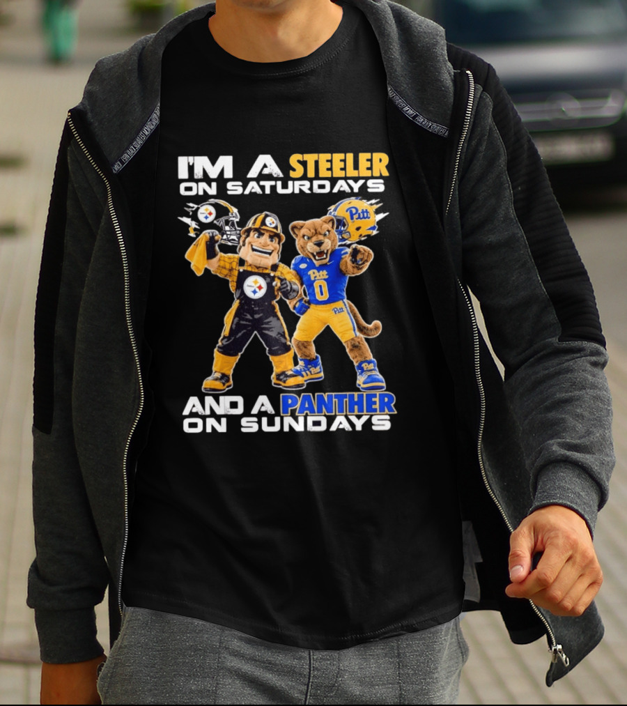 I'm A Steeler On Saturdays And A Panther On Sundays Pitt Panthers Pittsburgh Steelers T-Shirt
