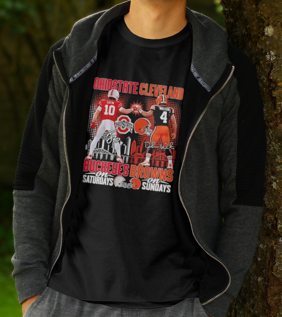 Ohio State Cleveland Buckeyes Browns Sayin Watson Saturdays Sundays T-Shirt
