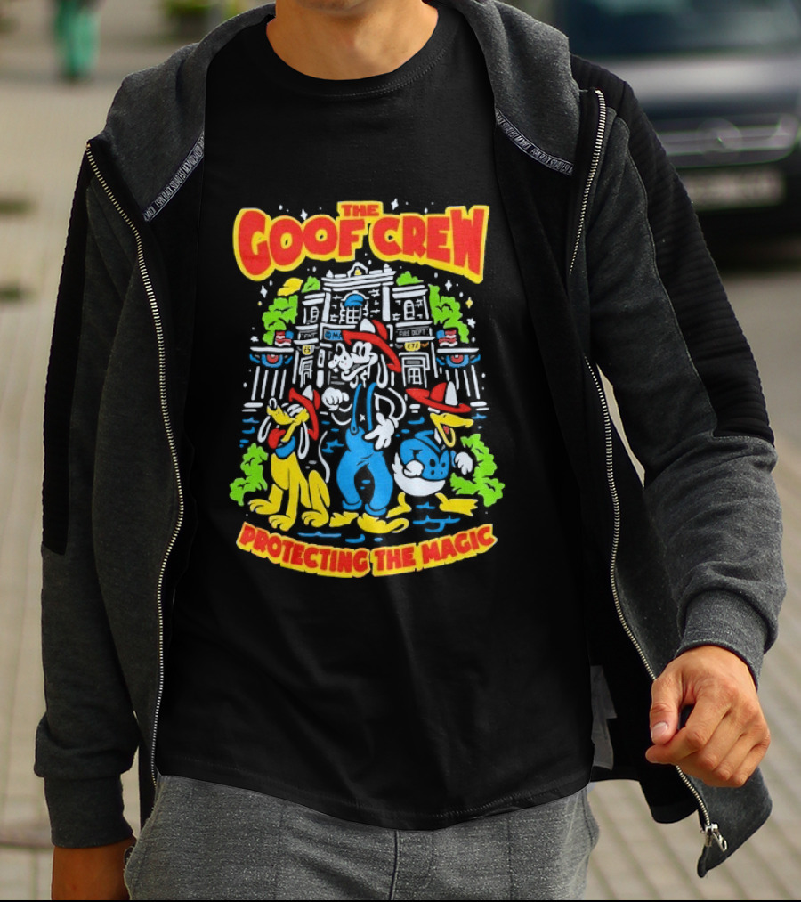 The Goof Crew Firehouse Protecting The Magic Pluto Donald Duck Disney T-Shirt