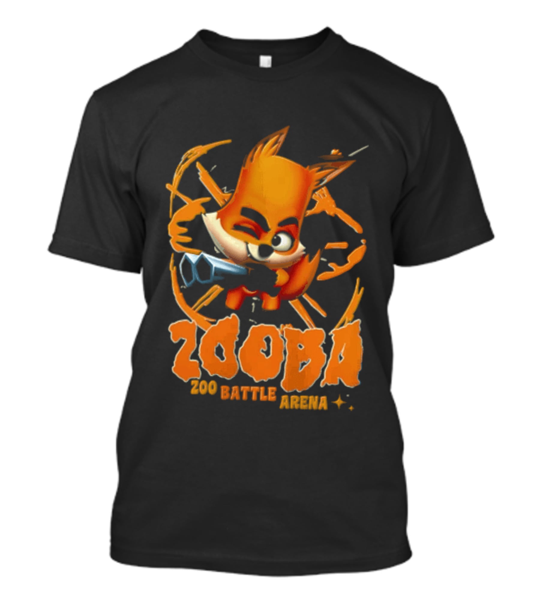 Zooba Zoo Battle Arena Fox Character With Orange And Blue T-Shirt