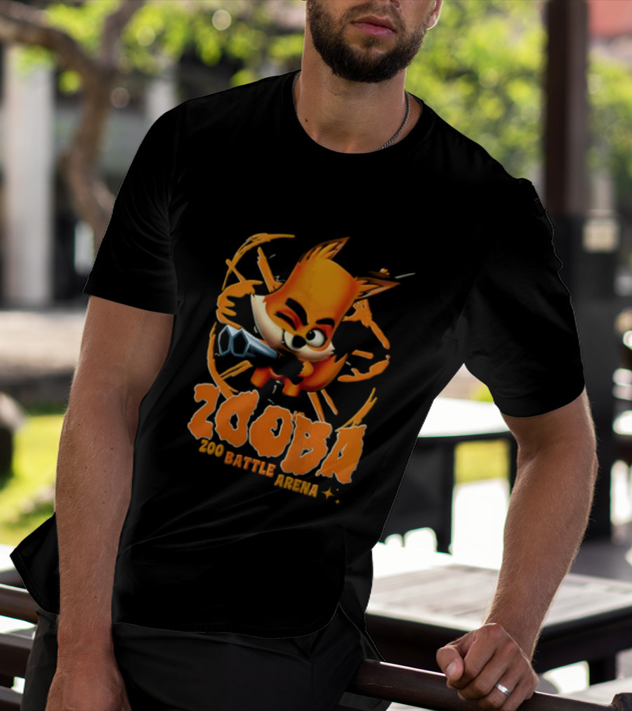 Zooba Zoo Battle Arena Fox Character With Orange And Blue T-Shirt