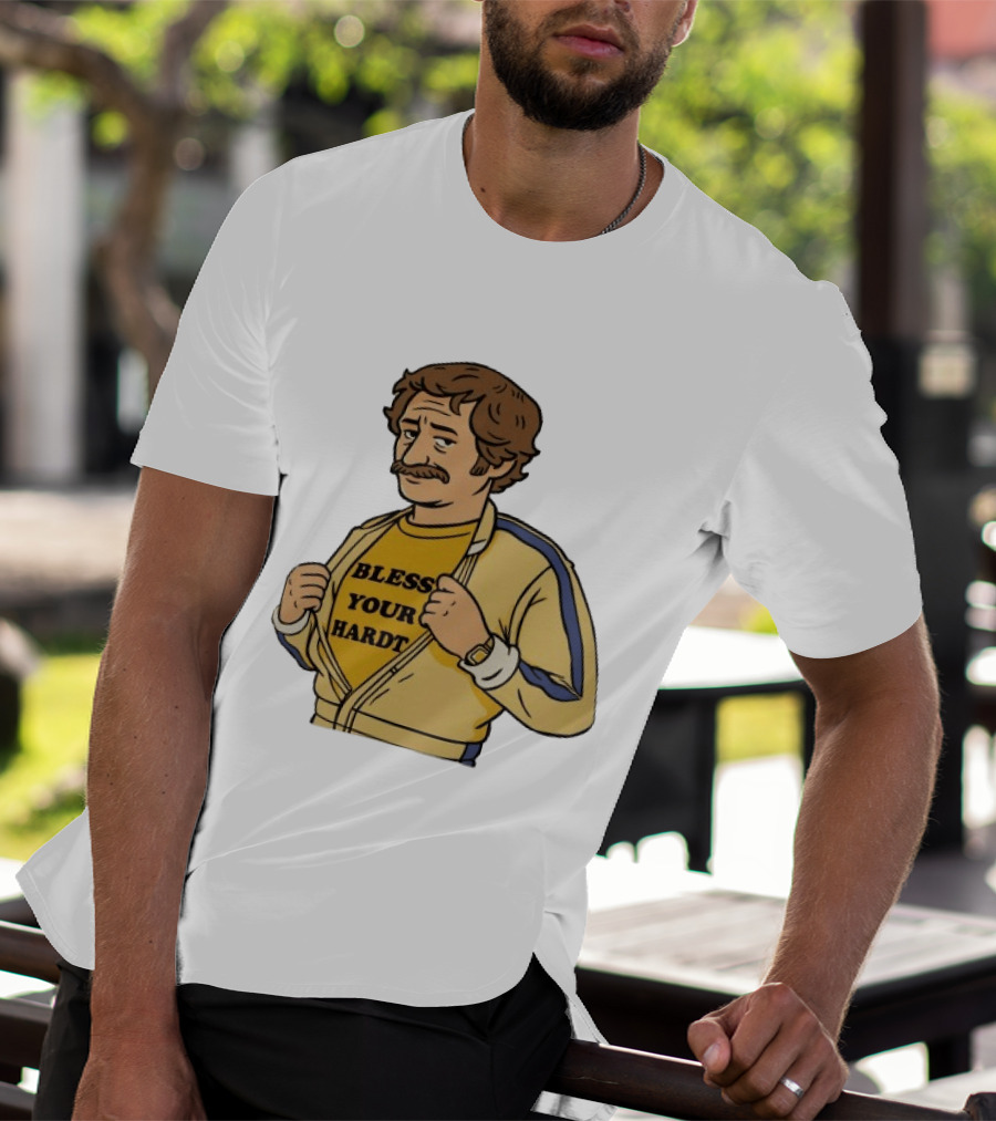 Bless Your Hardt Damn I'm Good Cartoon 70s Style Mustache Vintage Look T-Shirt