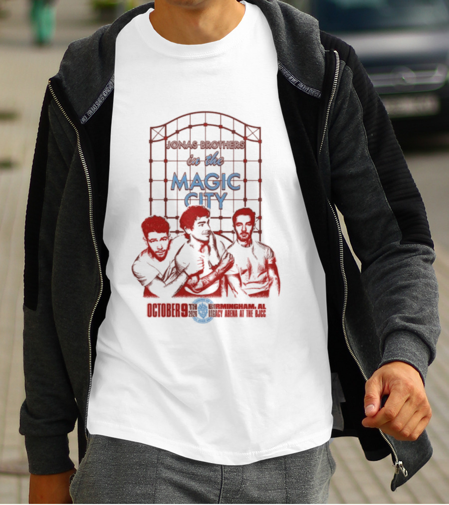 Jonas Brothers Live Birmingham AL City Legacy Arena October 9 2026 Magic City Concert Event T-Shirt