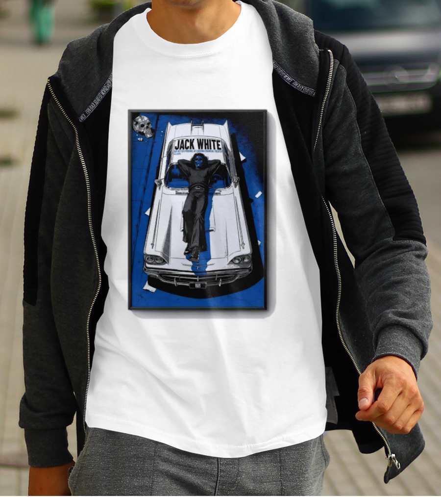 Jack White Phoenix AZ Concert October 3 2026 Classic Car And Skull T-Shirt