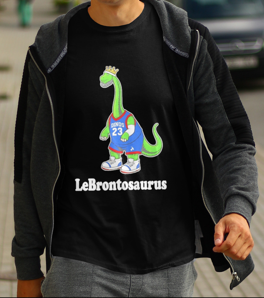 LeBrontosaurus 23 Dinos Dinosaur Basketball Crown Basketball T-Shirt