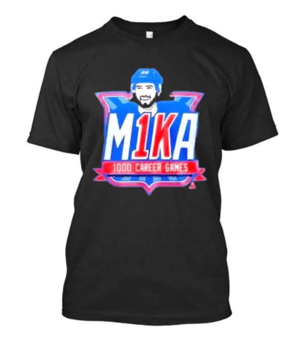 Mika Zibanejad 1000 Career Games M1KA New York Rangers T-Shirt