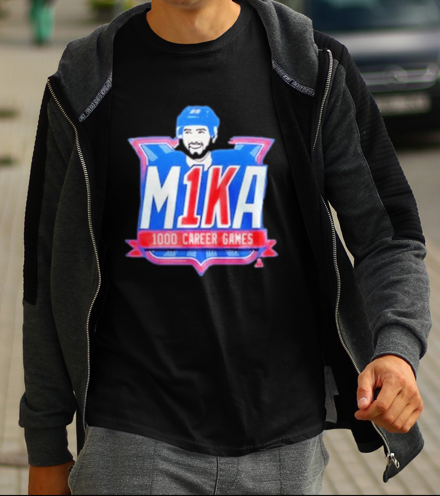Mika Zibanejad 1000 Career Games M1KA New York Rangers T-Shirt