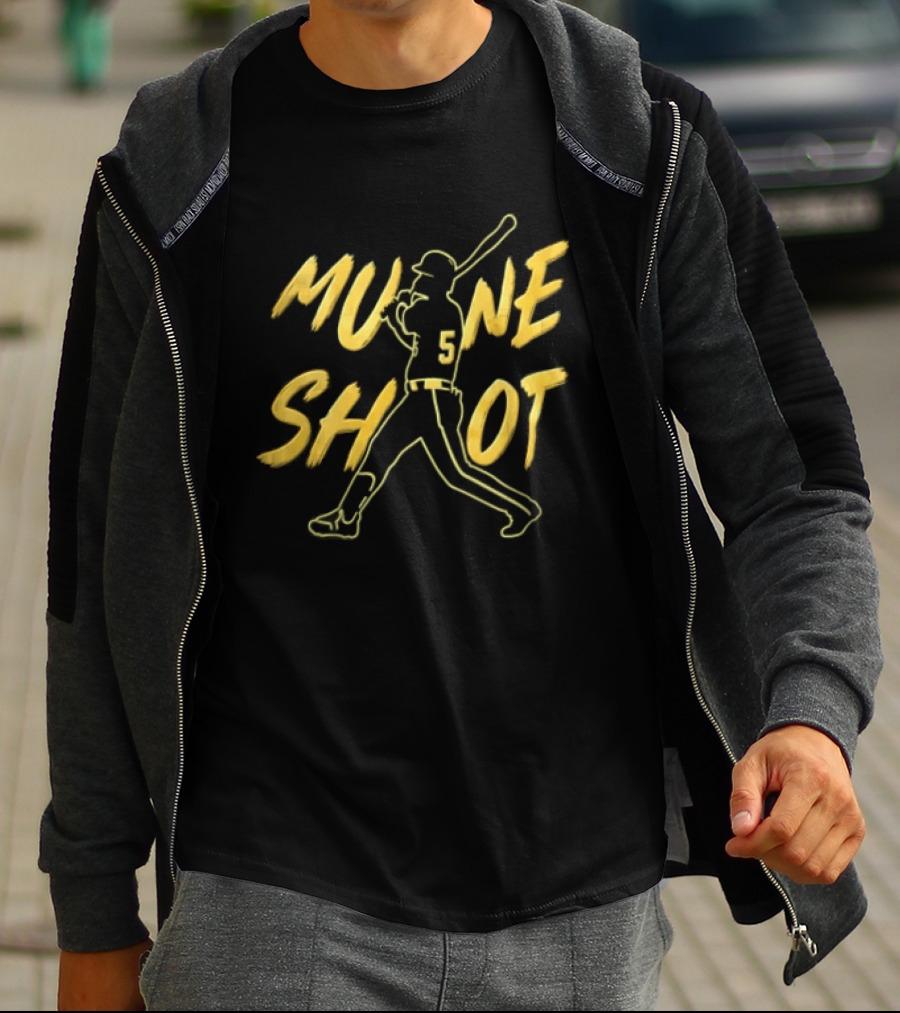 Mu Ne Shot 5 Baseball Player Swinging Bat T-Shirt