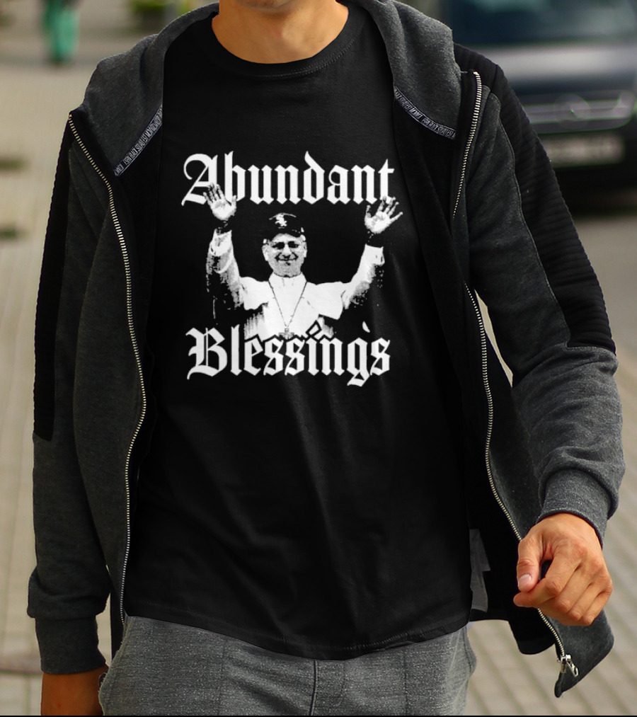 Abundant Blessings Joyful Celebration With Iconic Enthusiastic Figure Hands Raised T-Shirt