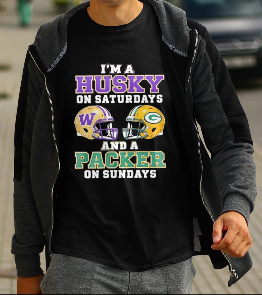 I'm A Husky On Saturdays And A Packer On Sundays W Logo G T-Shirt