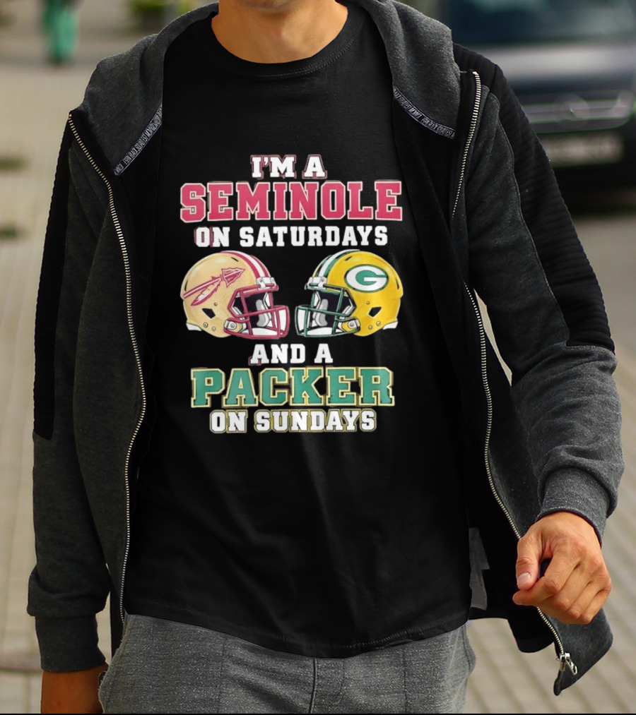 I'm A Seminole On Saturdays And A Packer On Sundays Helmet Team Spirit T-Shirt