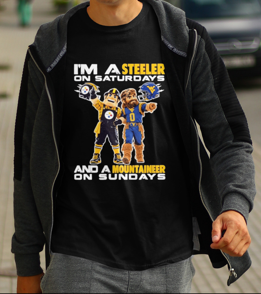 I'm A Steeler On Saturdays And A Mountaineer On Sundays Sports Spirit T-Shirt
