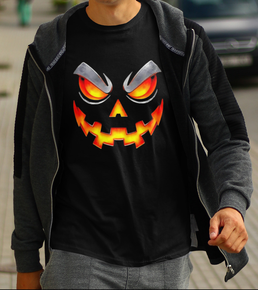 Pumpkin King Wicked Halloween 2026 Fiery Face Jack O' Lantern T-Shirt