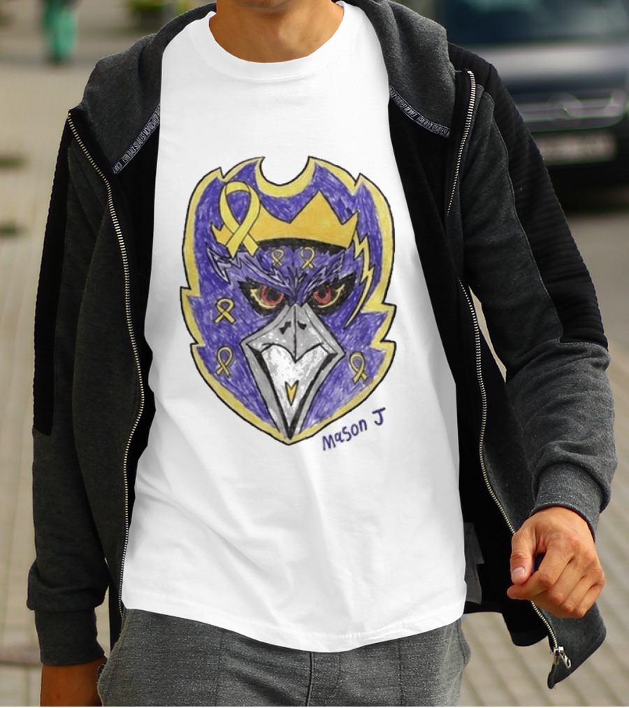 Baltimore Ravens Purple And Yellow Ribbon Mason J T-Shirt