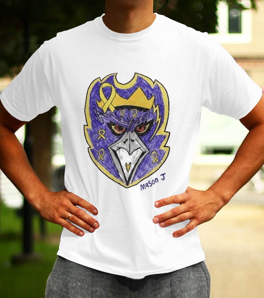 Baltimore Ravens Purple And Yellow Ribbon Mason J T-Shirt
