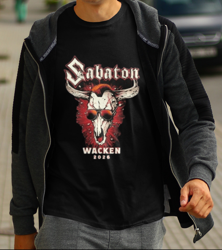 Sabaton Wacken 2023 Skull Wearing Sunglasses T-Shirt