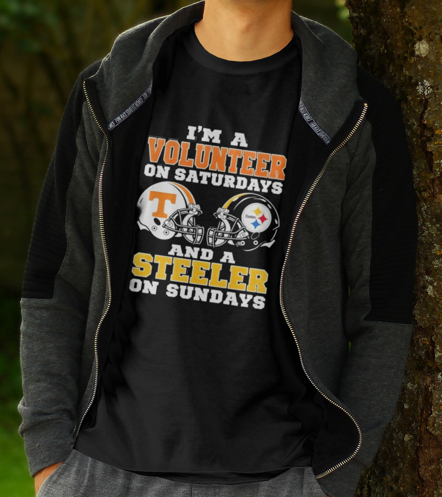 I'm A Volunteer On Saturdays Steeler On Sundays Football Helmets T-Shirt