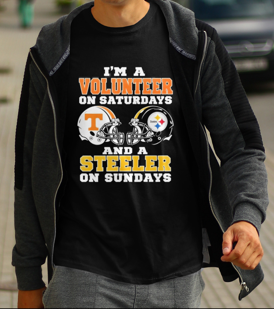 I'm A Volunteer On Saturdays Steeler On Sundays Football Helmets T-Shirt
