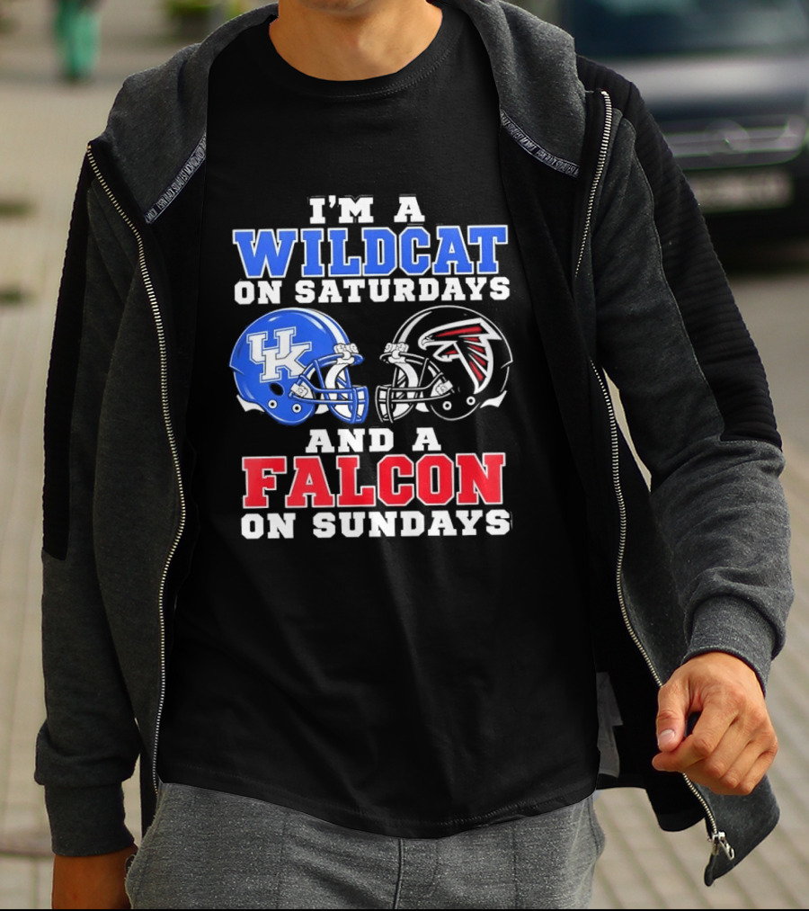I'm A Wildcat On Saturdays And A Falcon On Sundays Kentucky And Atlanta Football Fan Gear T-Shirt