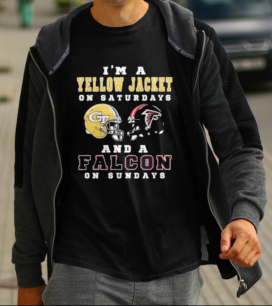 I'm A Yellow Jacket GT Helmet Saturdays Falcon Logo Sundays T-Shirt