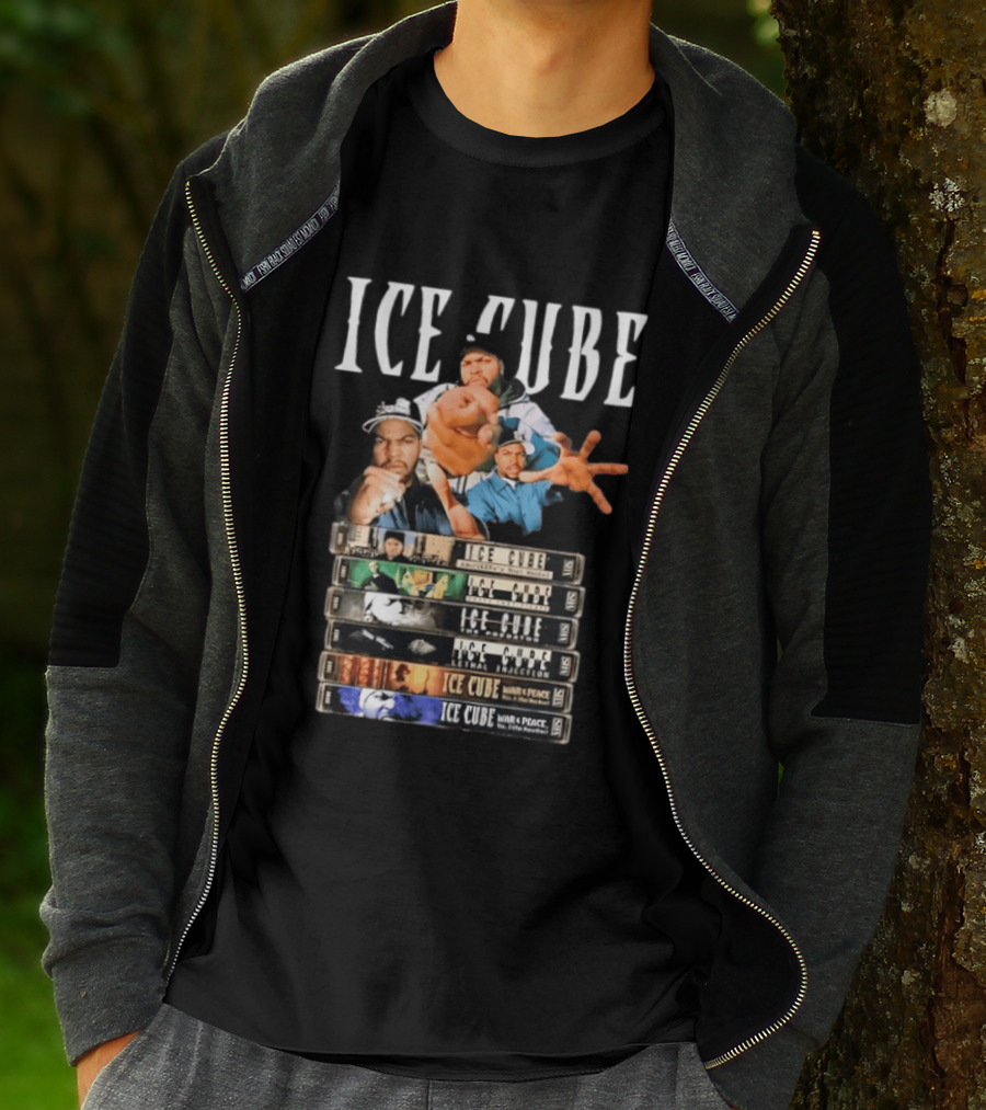 Ice Cube Albums Stack Hip Hop 90s Iconic Collection T-Shirt