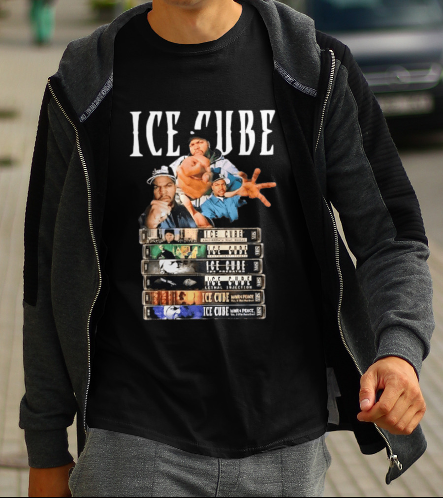 Ice Cube Albums Stack Hip Hop 90s Iconic Collection T-Shirt