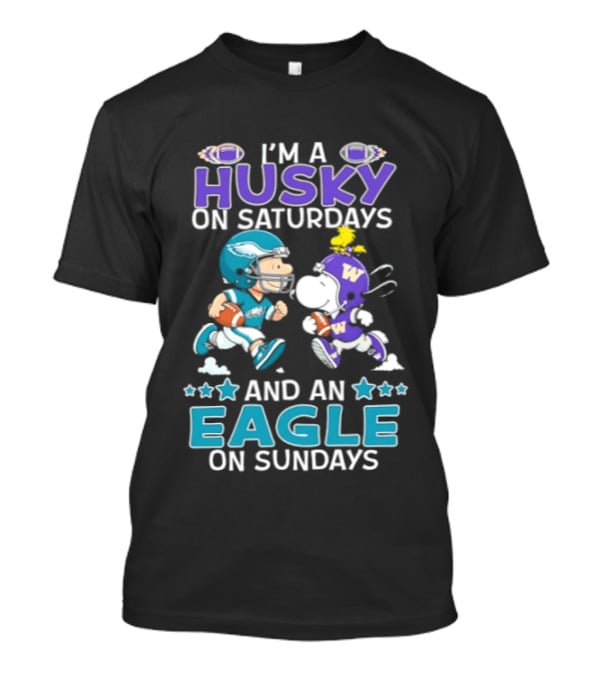 Snoopy And Charlie Brown Husky Saturdays Eagle Sundays T-Shirt