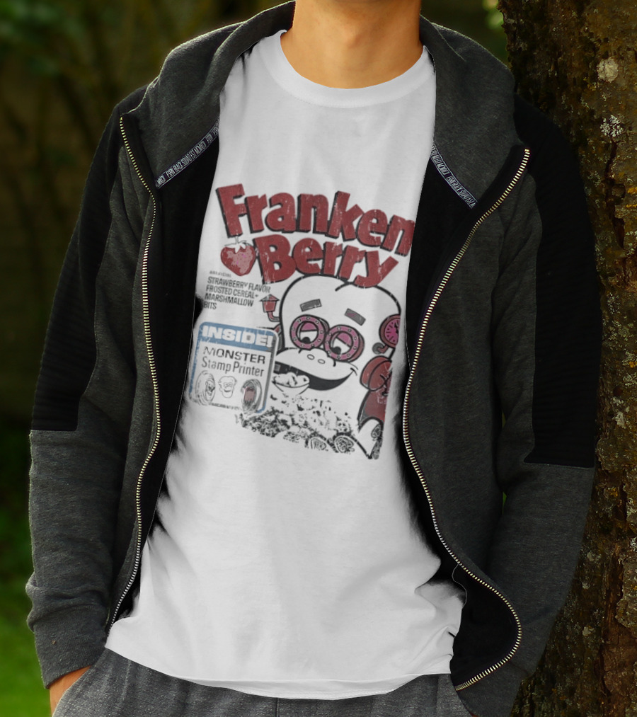 Franken Berry Monster Stamp Printer Inside T-Shirt
