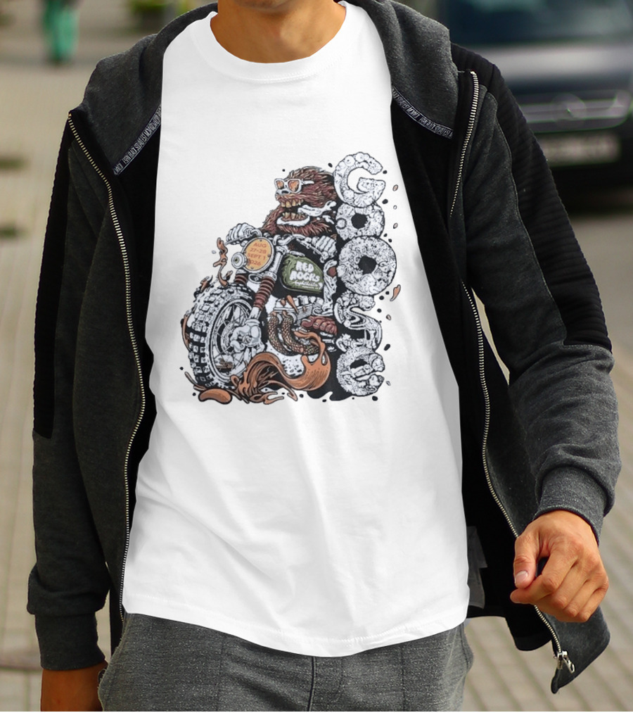 Goose Red Rocks 2026 Motorcycle Bear August September Event T-Shirt