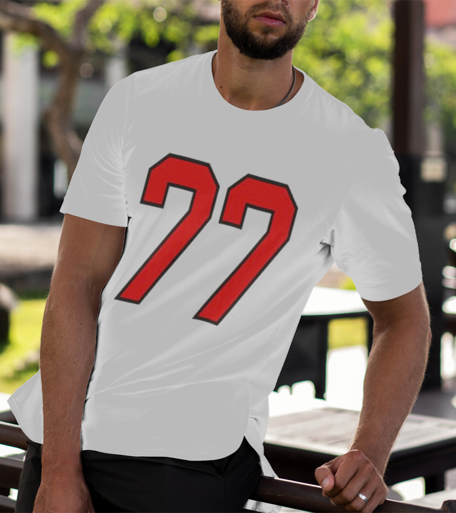 Sombr Tour Store 77 Red Ringer Classic Block Number T-Shirt