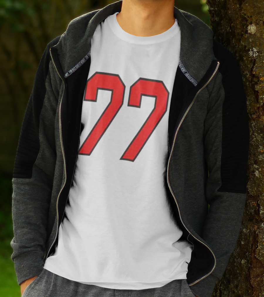 Sombr Tour Store 77 Red Ringer Classic Block Number T-Shirt