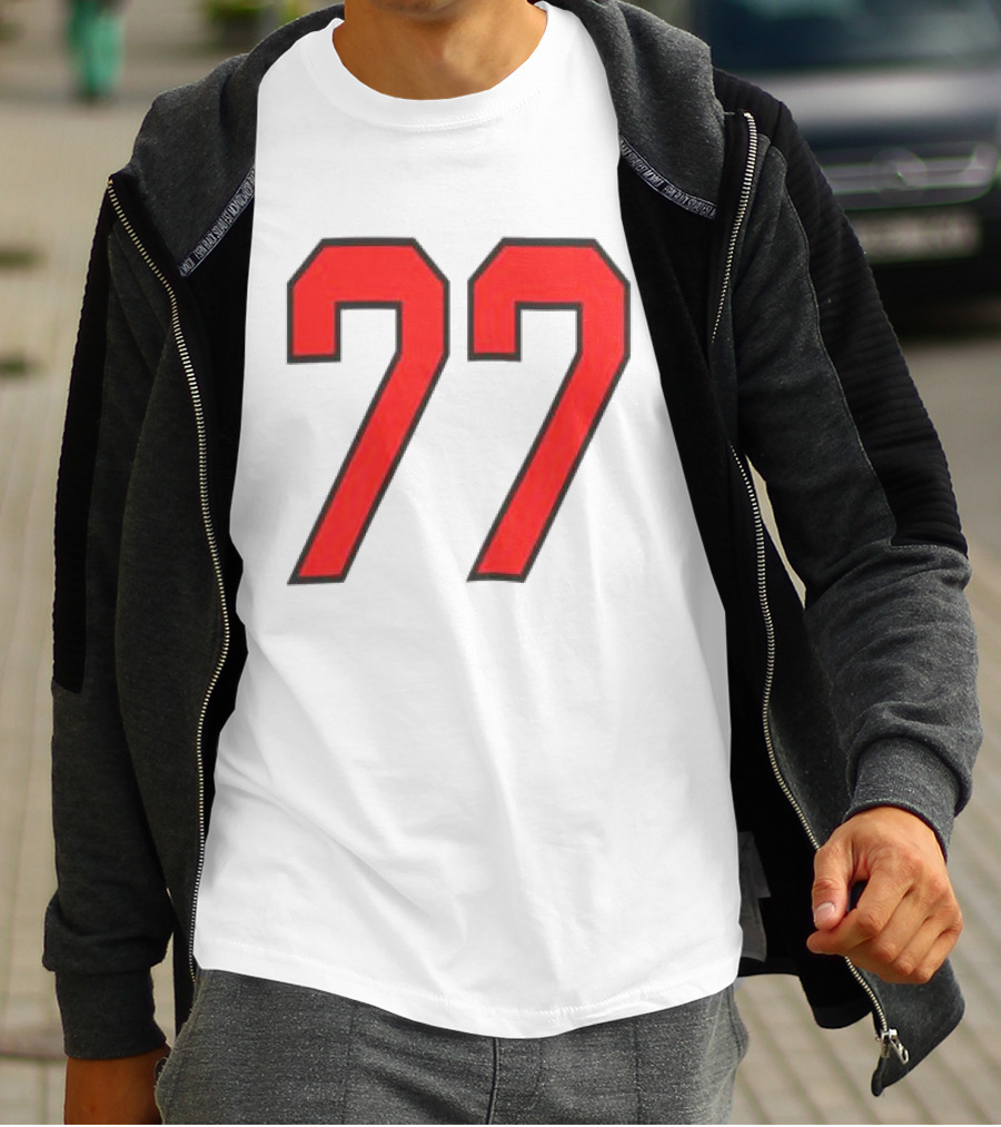 Sombr Tour Store 77 Red Ringer Classic Block Number T-Shirt