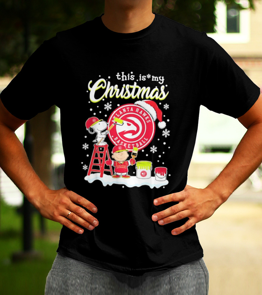 Atlanta Hawks Snoopy Woodstock Charlie Brown Christmas 2026 Basketball T-Shirt