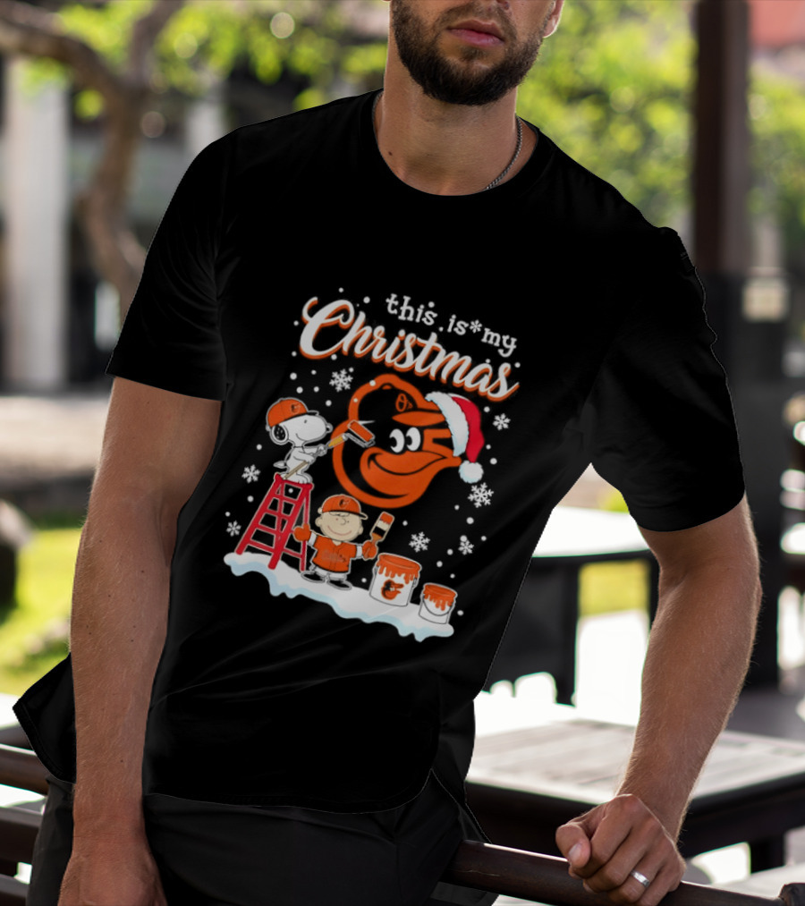 Baltimore Orioles Snoopy Woodstock Charlie Brown This Is My Christmas 2026 T-Shirt