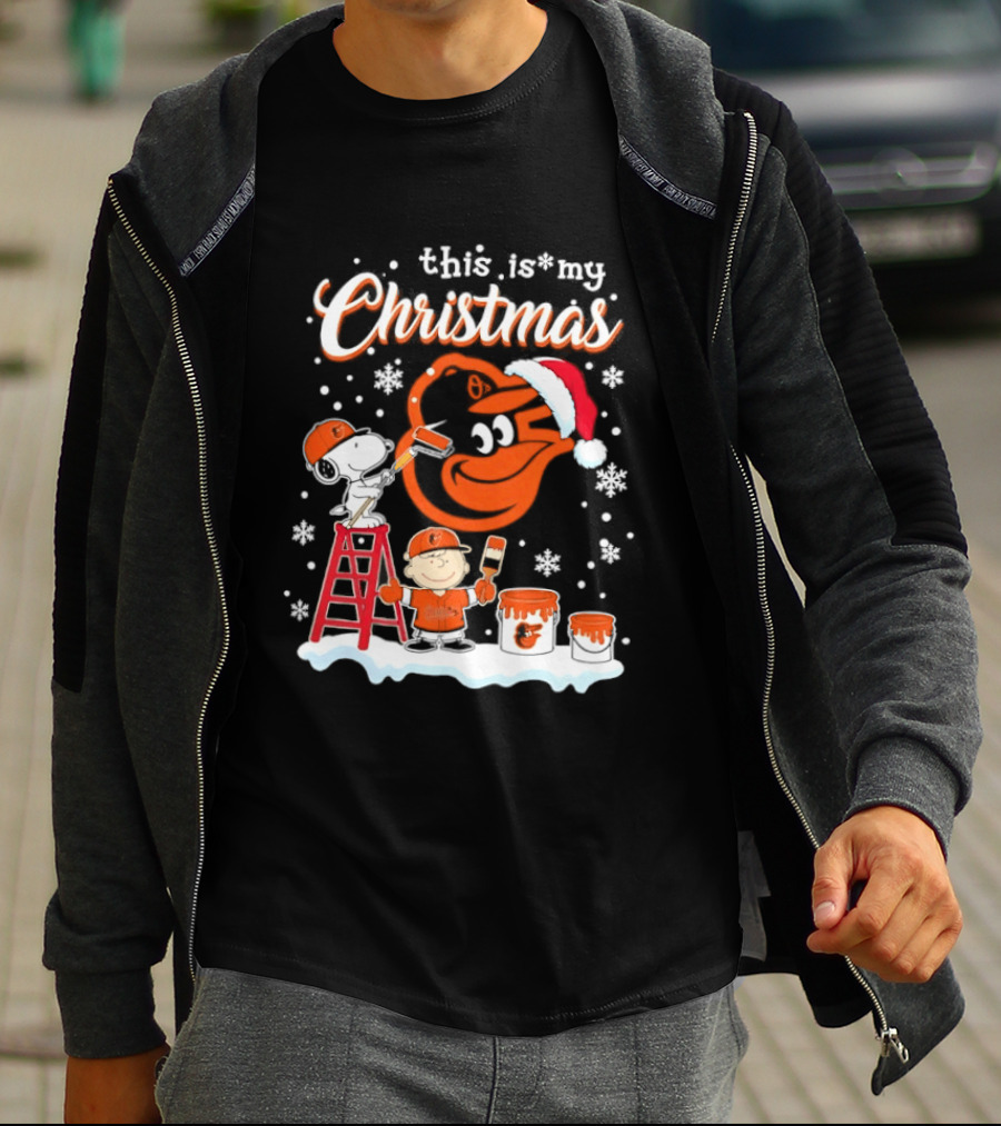 Baltimore Orioles Snoopy Woodstock Charlie Brown This Is My Christmas 2026 T-Shirt