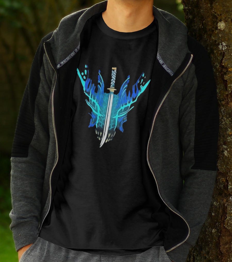 Devil May Cry 5 Vergil Yamato Sword Blue Flames T-Shirt