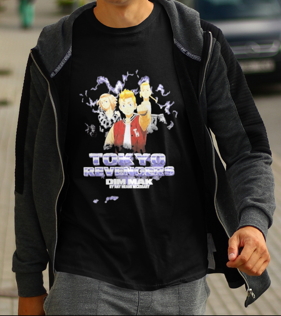 Tokyo Revengers Dim Mak By Any Means Necessary Trio Lighting T-Shirt