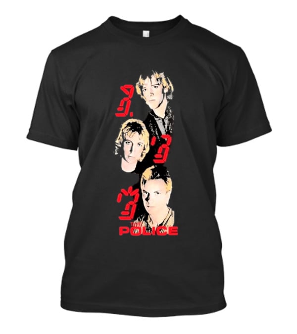 The Police Ghost In The Machine 45th Anniversary Faces Red Digital Numbers T-Shirt