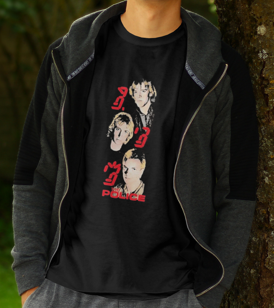 The Police Ghost In The Machine 45th Anniversary Faces Red Digital Numbers T-Shirt