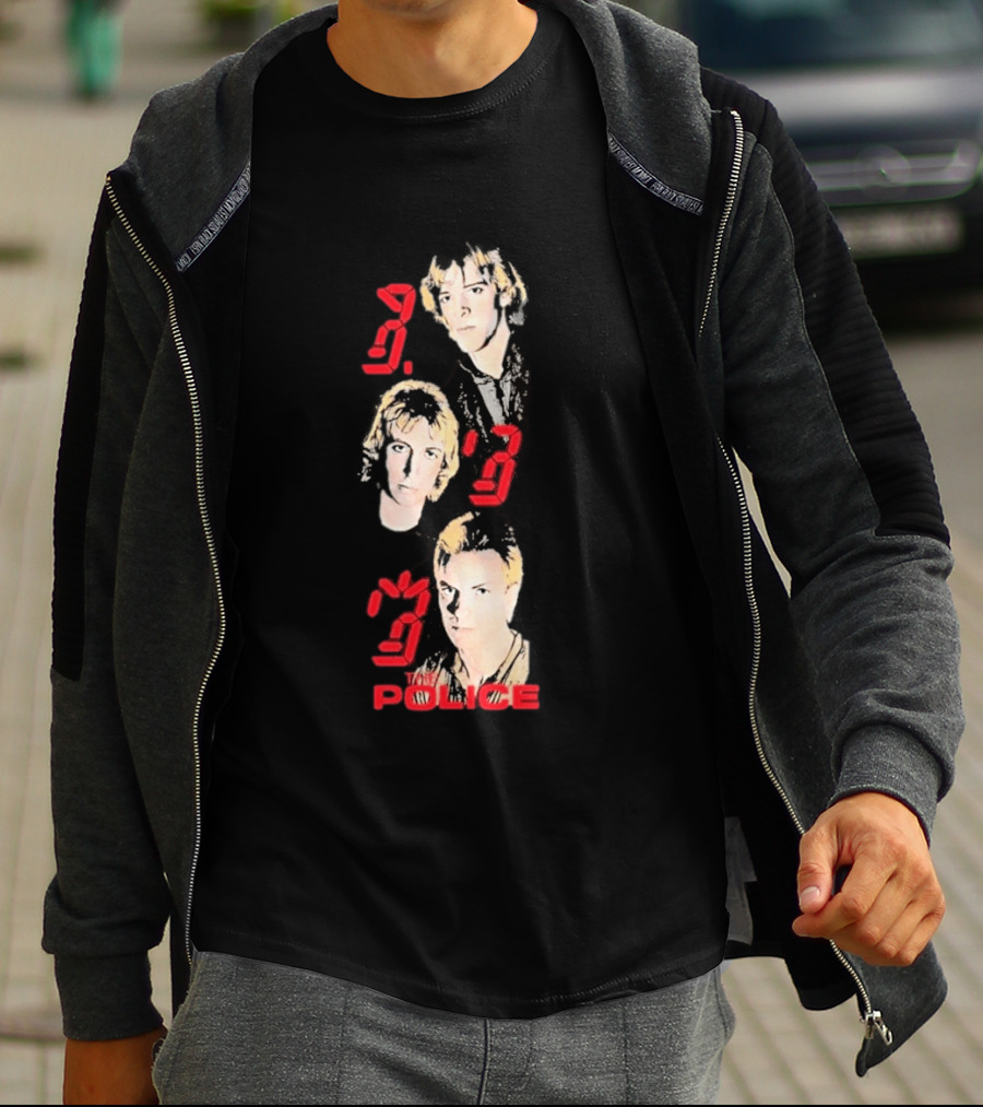 The Police Ghost In The Machine 45th Anniversary Faces Red Digital Numbers T-Shirt