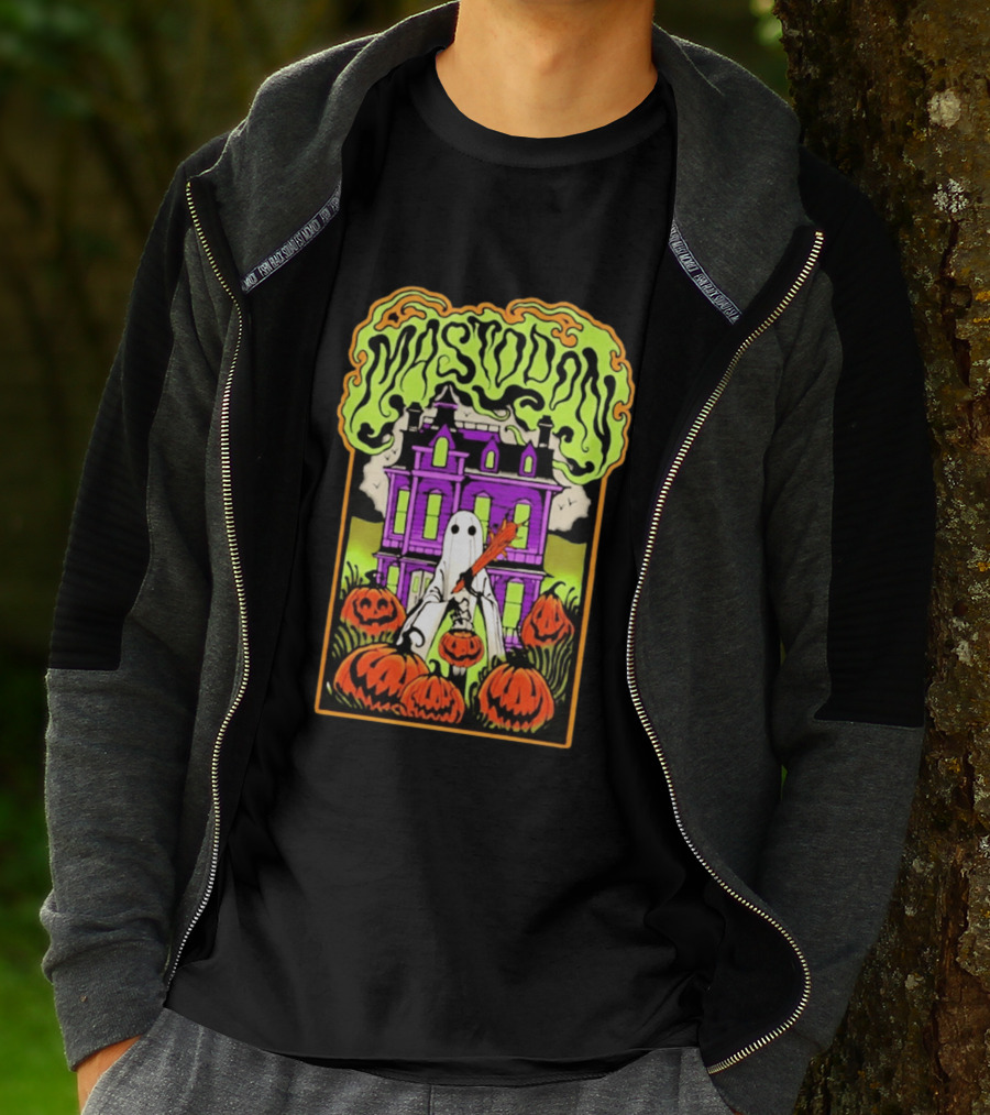 Mastodon Haunted Mansion Pumpkin Patch Halloween 2026 T-Shirt