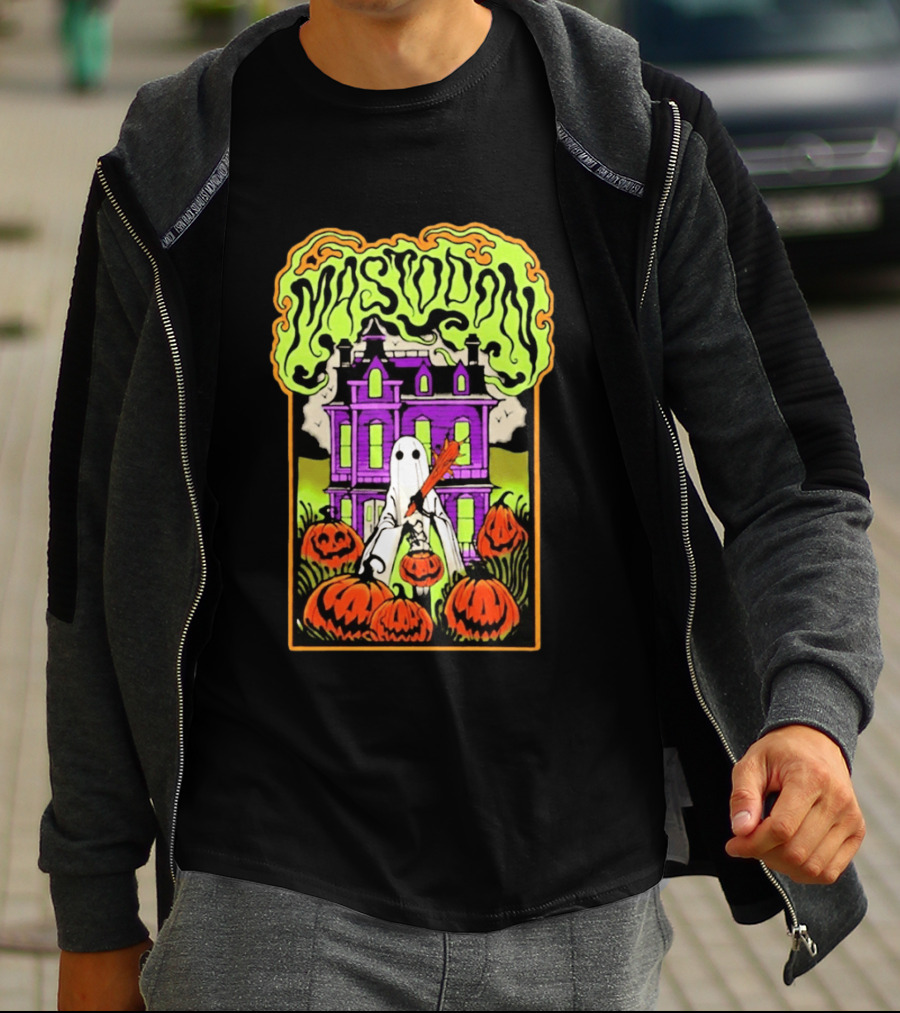 Mastodon Haunted Mansion Pumpkin Patch Halloween 2026 T-Shirt