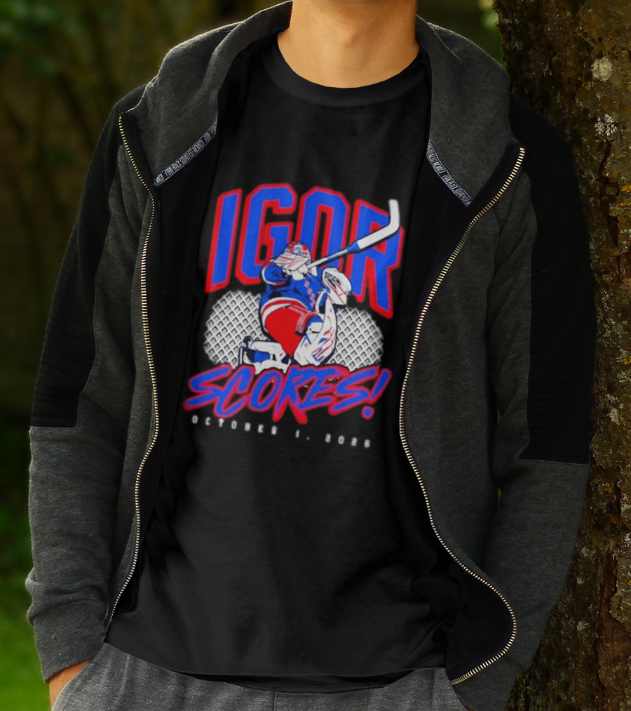 Igor Scores October 1 2026 Hockey Goalie Celebration T-Shirt
